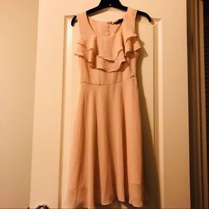 H&M Dress Ruffle Dusty Pink Cute zip back 2